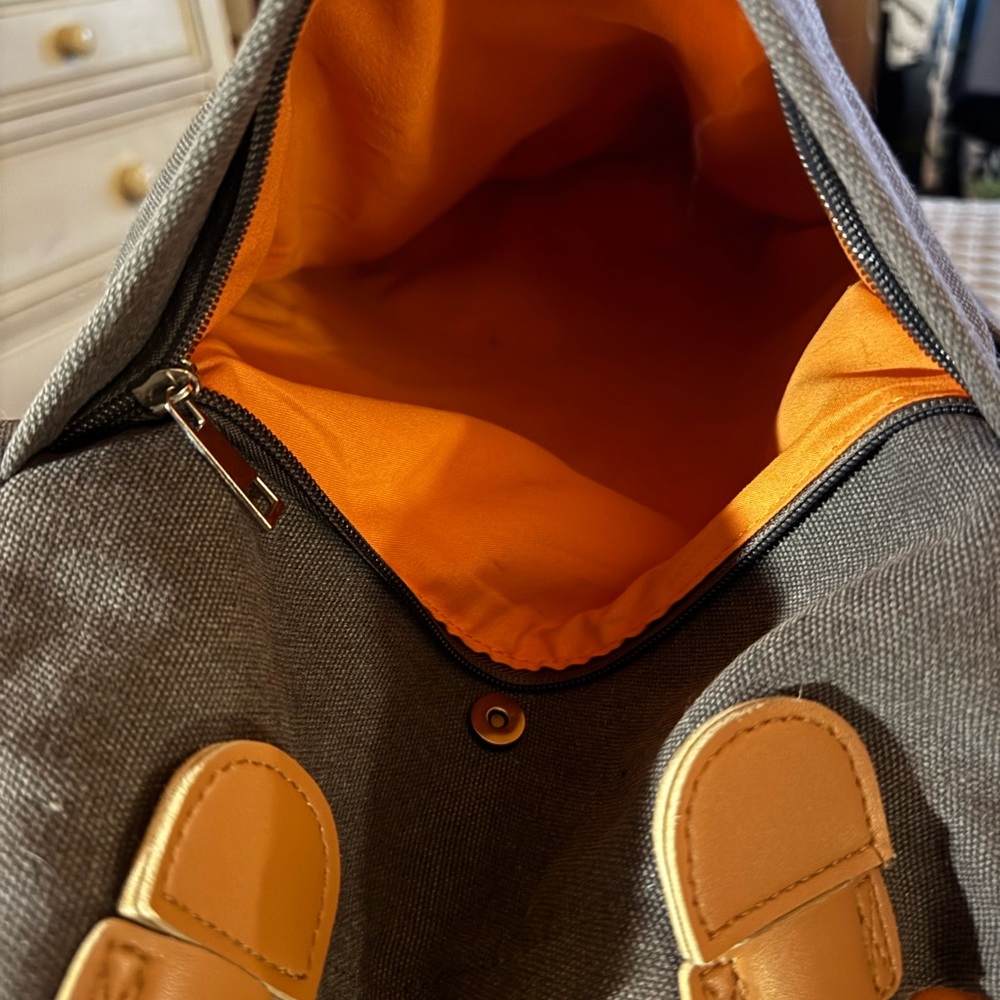 Pragma Canvas Converta Tote in charcoal with Tan Leather Accents - Picture 6 of 14